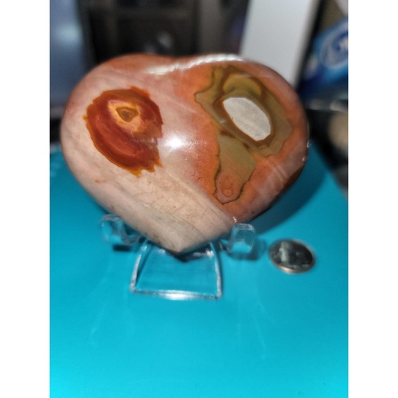 Polychrome Ocean Jasper Heart - Picture 1 of 4